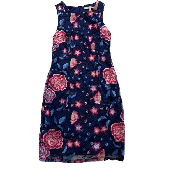 Aidan by Aidan Mattox Sleeveless Embroidered Floral Sheath Dress - Picture 2 of 7